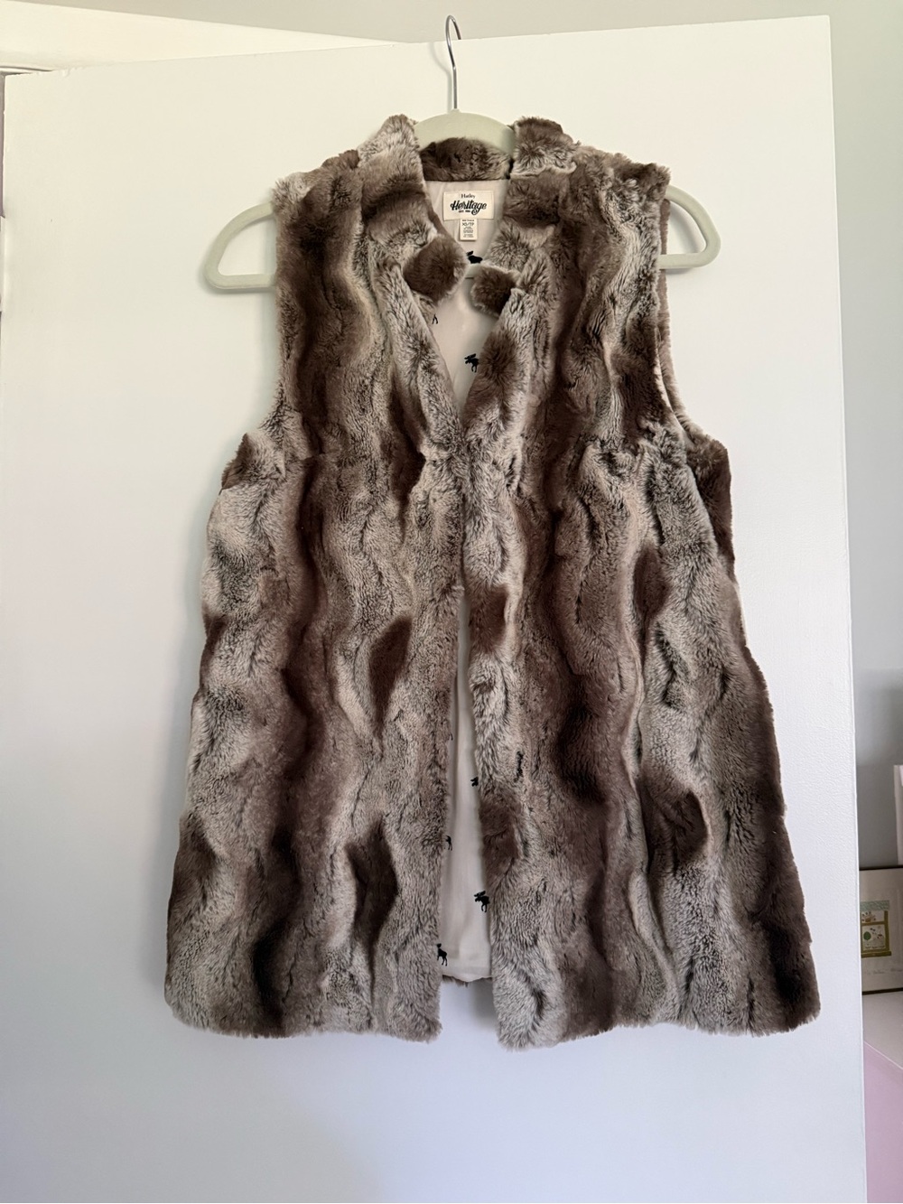 Hatley Taupe Faux Fur Sleeveless Vest